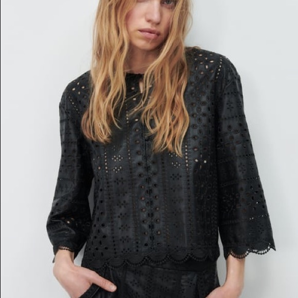 Brand New Zara OpenWork Embroidered Top 4369/278 - Picture 2 of 10